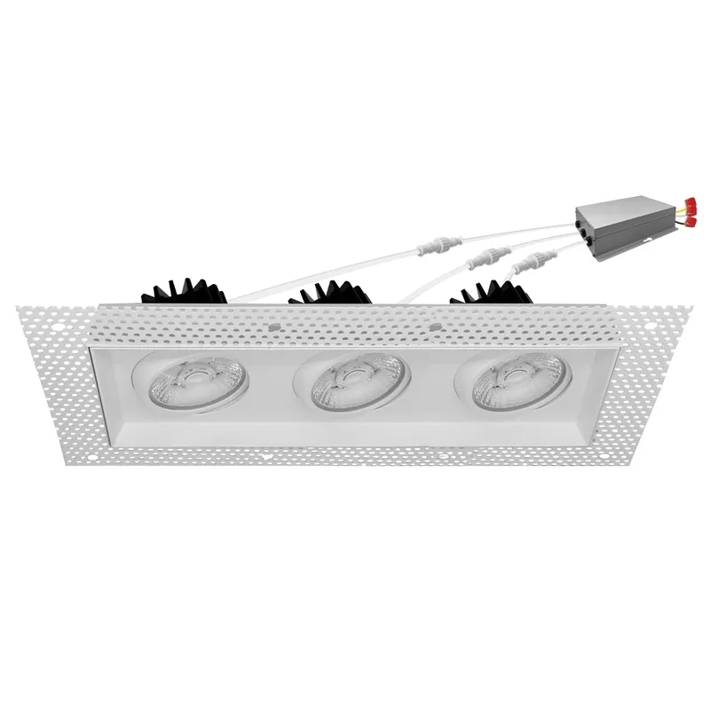 4" Multiple: Trimless Triple Head
