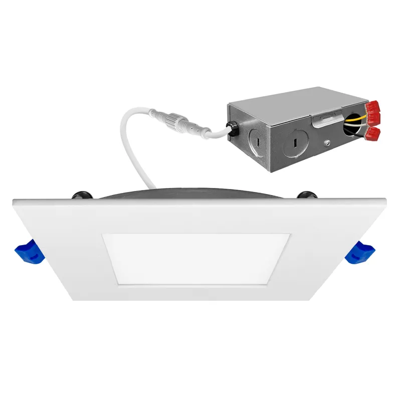 6" External J-Box Square Downlight: Slim-Line