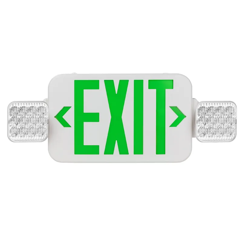 LED Emergency Exit Sign GREEN Single or Double Sided w/ Bug Eye w/ Remote Function