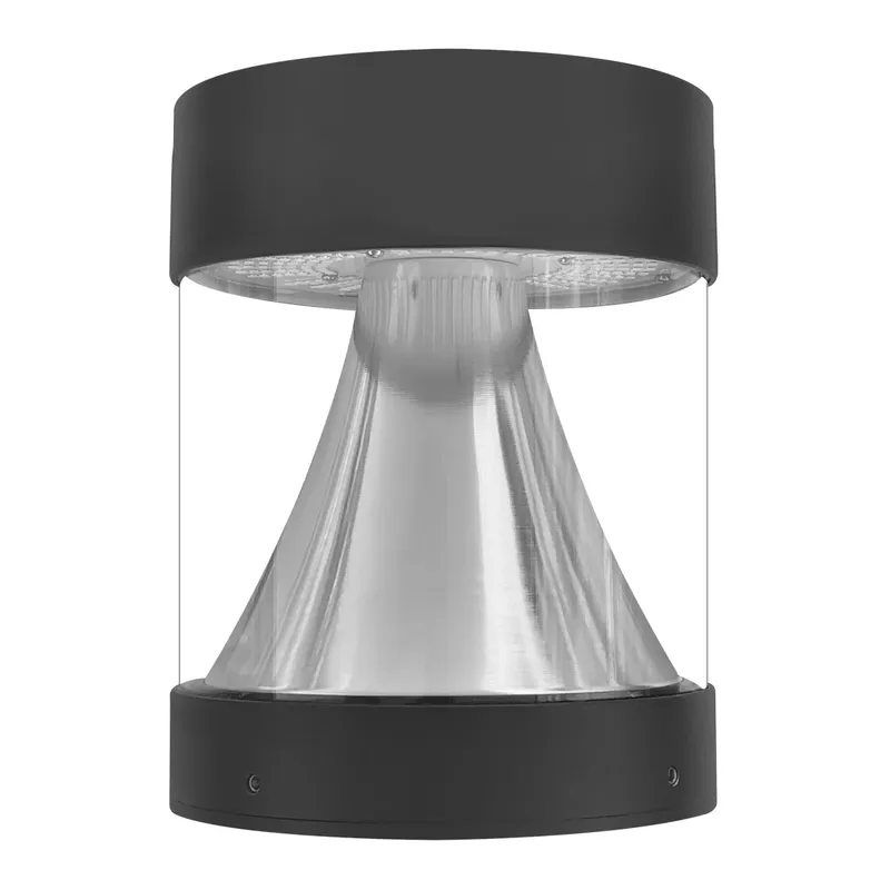 Bollard Head: Round Cone Flat Top Black Finish