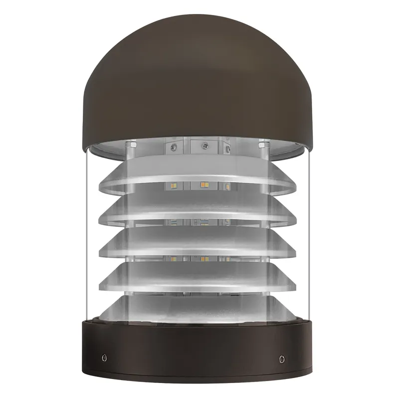 Bollard Head: Round Louver Dome Top Bronze Finish