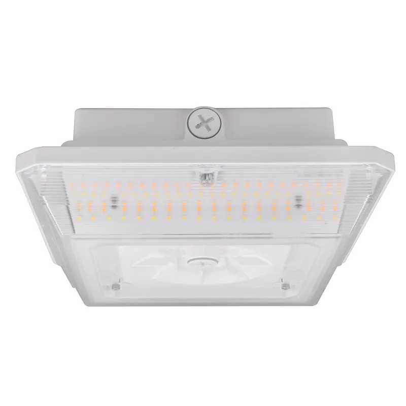 Square Canopy Fixtures 3CCT + 3-Power Selectable w/ Twist-C Technology (View compatible sensors on spec sheet) + 10% Up-Light Optics