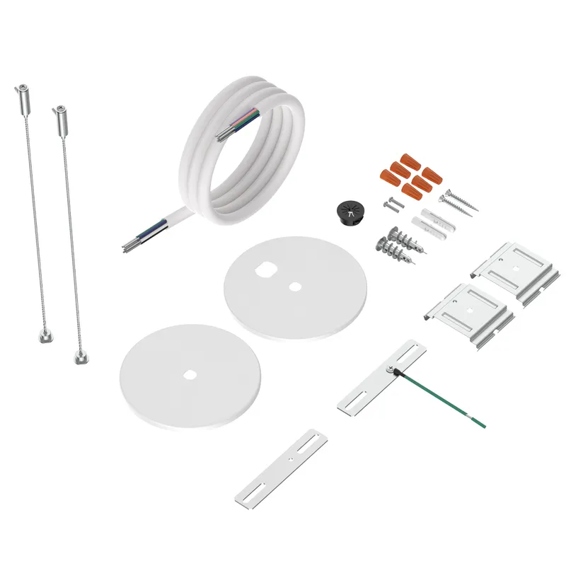 Suspension Kit: 1 x 20' 5-Wire Black Cord, 2 x 6' Cable, 2 x Canopy