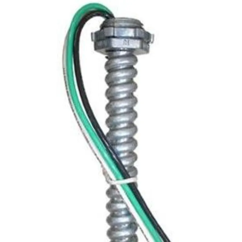 Metallic Whip, 18/3 AWG Solid, 3/8" Flex, 6' Long