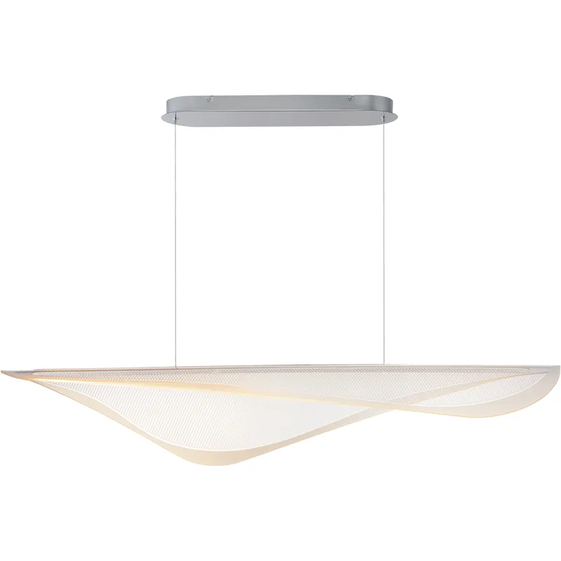 Manta LED 47 inch Polished Chrome Linear Pendant Ceiling Light in Clear Ribbed