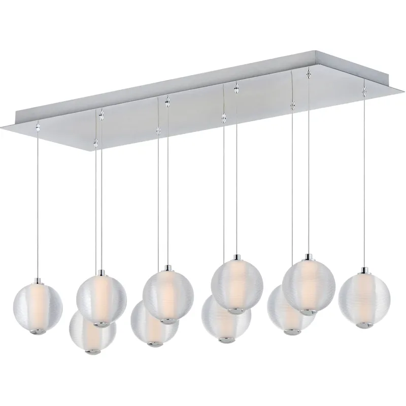 Rhythm LED 33.5 inch Polished Chrome Linear Pendant Ceiling Light
