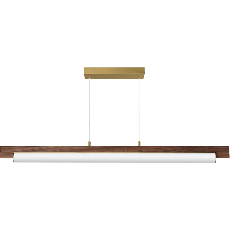 Joist LED 45.25 inch Whit Alabaster and Natural Aged Brass Linear Pendant Ceiling Light in Antique Brass
