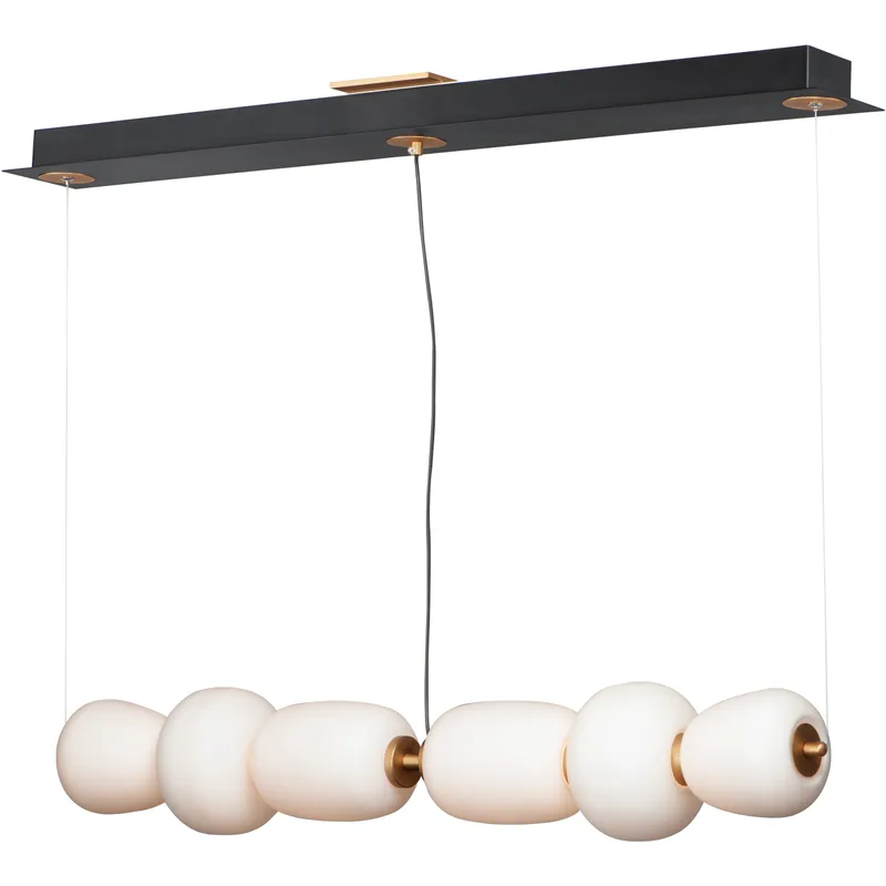 Soji LED 39.5 inch Black and Gold Linear Pendant Ceiling Light