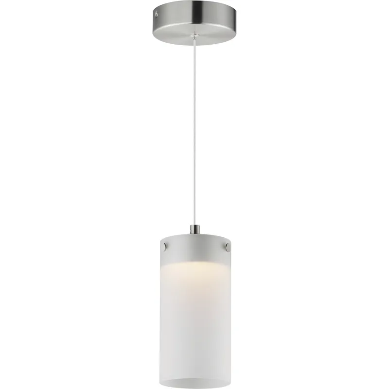 Highball LED 4.25 inch Satin Nickel Mini Pendant Ceiling Light in Translucent Frost