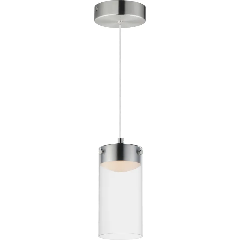 Highball 1 Light 4.25 inch Satin Nickel Mini Pendant Ceiling Light in Clear