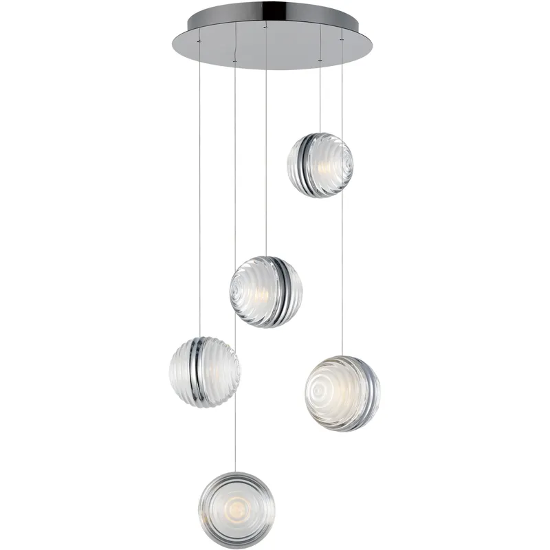 Pulse LED 15 inch Polished Chrome Multi-Light Pendant Ceiling Light