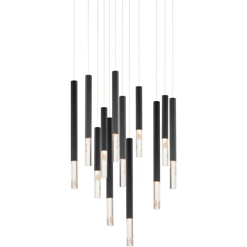 Diaphane LED 27.5 inch Black Multi-Light Pendant Ceiling Light