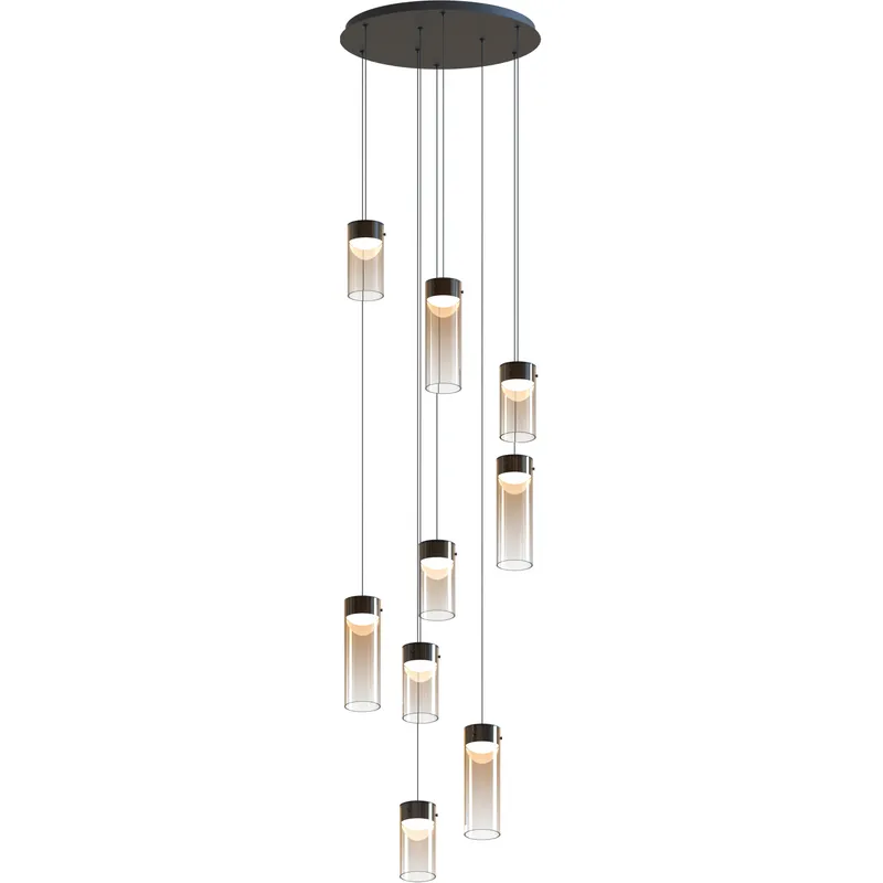 Highball LED 22.75 inch Gunmetal Multi-Light Pendant Ceiling Light in Amber