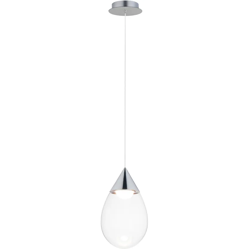 Dewdrop LED 7.75 inch Polished Chrome Single Pendant Ceiling Light
