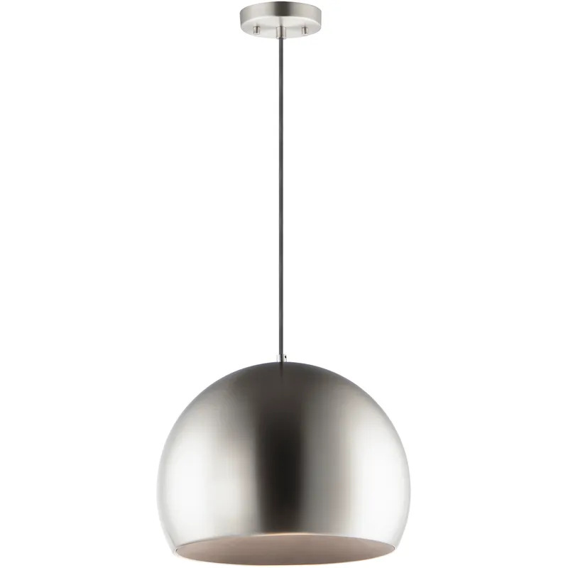 Palla LED 19.75 inch Satin Nickel and Black Single Pendant Ceiling Light in Black and Satin Nickel