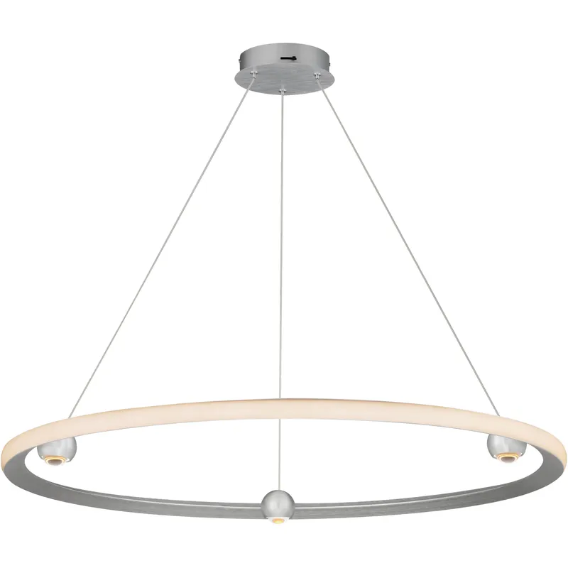 Nodes LED 40 inch Brushed Aluminum Ring Pendant Ceiling Light