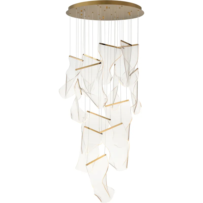 Rinkle LED 27.5 inch French Gold Multi-Light Pendant Ceiling Light