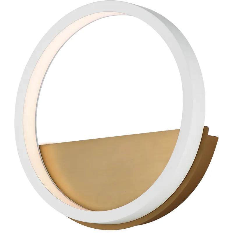 Hoopla LED 11.75 inch White and Gold ADA Wall Sconce Wall Light in White/Gold