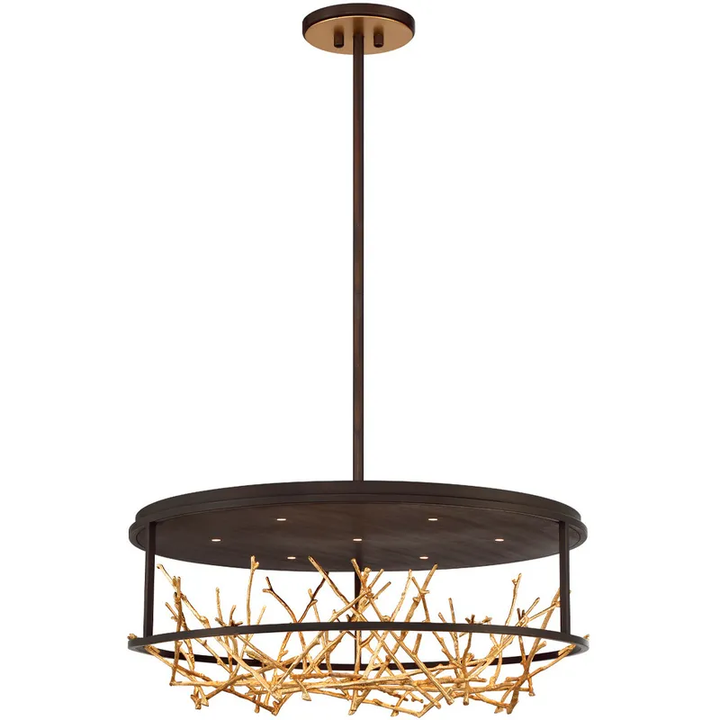Aerie LED 30.5 inch Gold and Black Chandelier Ceiling Light