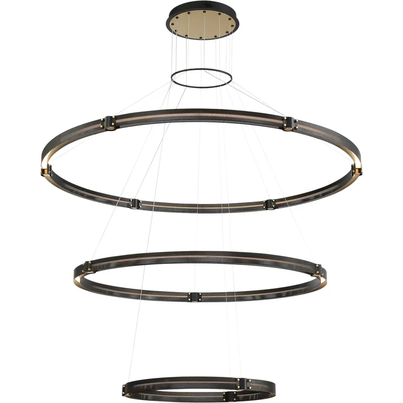 Admiral LED 61.75 inch Gold and Black Chandelier Ceiling Light