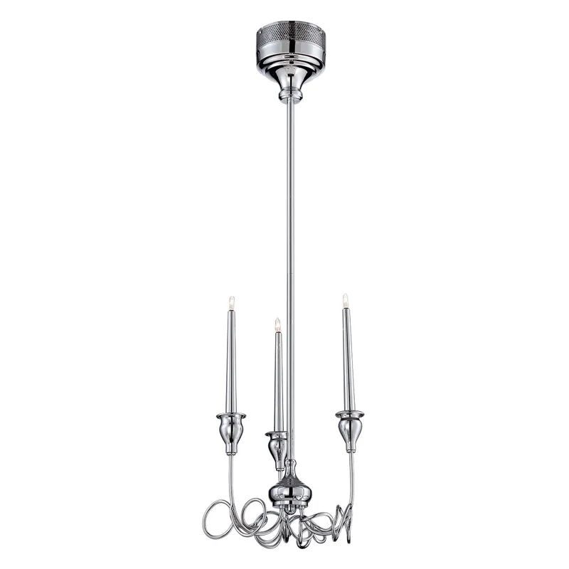 Candela 3 Light 10.25 inch Chrome Chandelier Ceiling Light