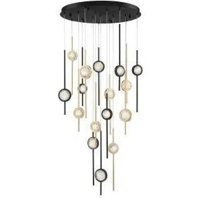 Barletta LED 32 inch Gold and Black Chandelier Ceiling Light