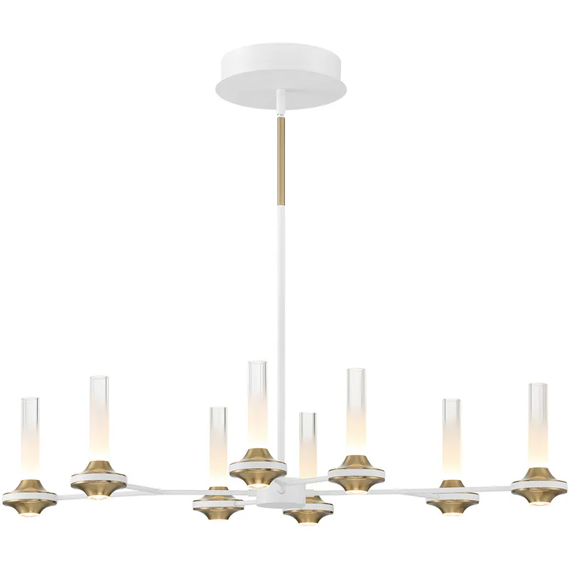 Torcia Linear Chandelier Ceiling Light in White