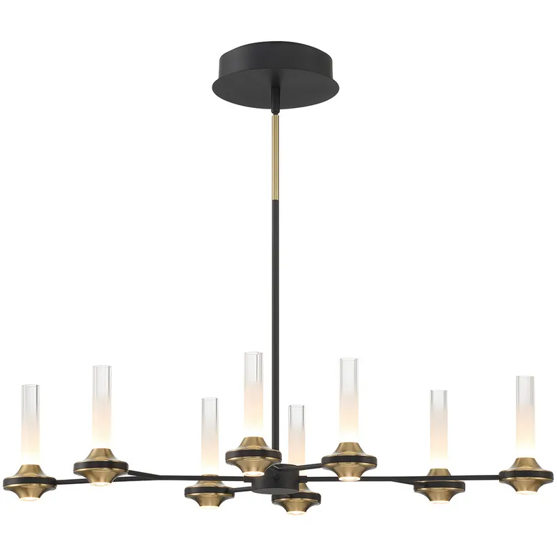 Torcia Linear Chandelier Ceiling Light in Black