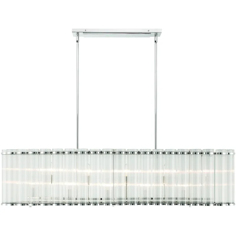 Glasbury Linear Chandelier Ceiling Light in Polished Nickel