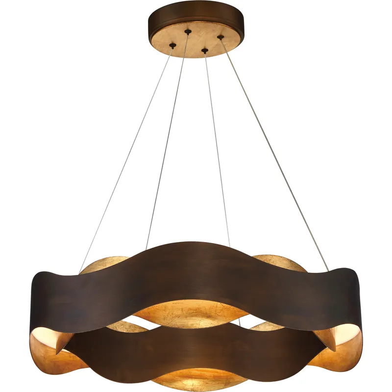 Vaughan LED 24 inch Bronze and Gold Pendant Ceiling Light, Medium