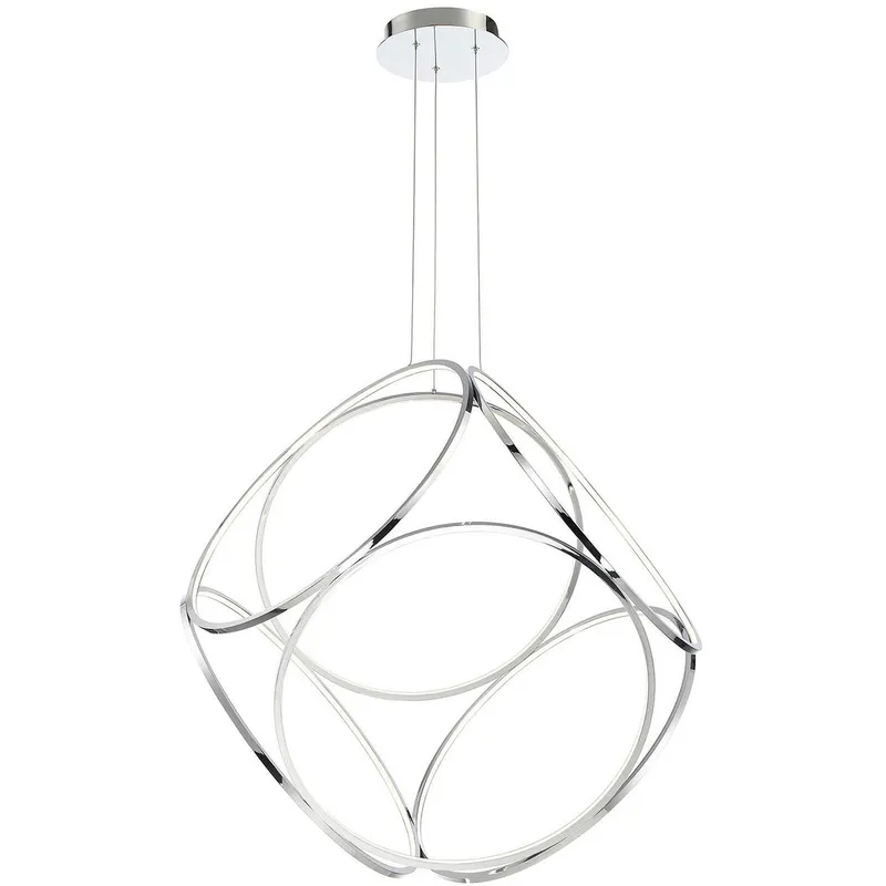 Glenview LED 34 inch Chrome Chandelier Ceiling Light, Large