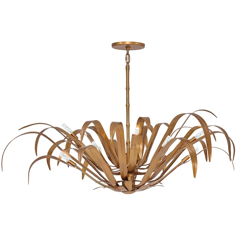 Kagra 12 Light 56 inch Brass Chandelier Ceiling Light