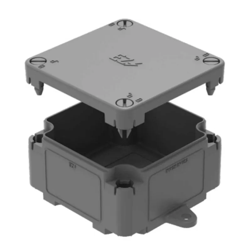 Rampage Junction Box, Snap-On Lid, 6 x 6 x 4", NEMA 3R/4X/6P/12/13, Polycarbonate