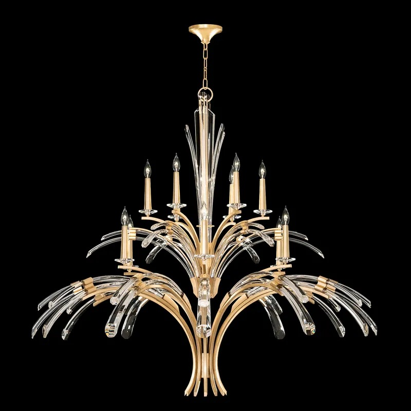 Trevi 12 Light 56 inch Gold Chandelier Ceiling Light
