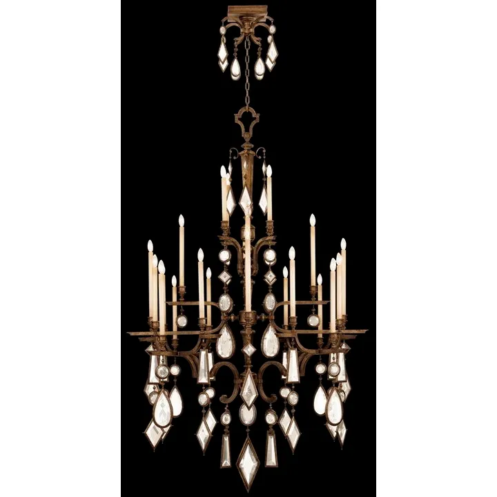 Encased Gems 24 Light 53 inch Bronze Chandelier Ceiling Light in Clear Crystal
