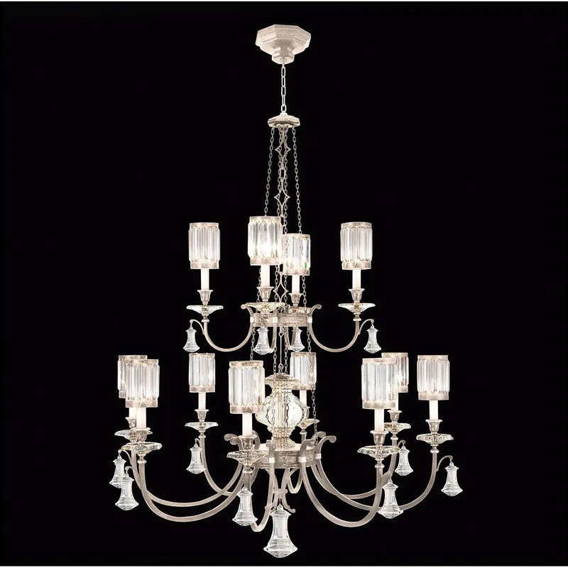 Eaton Place 12 Light 53 inch Silver Chandelier Ceiling Light