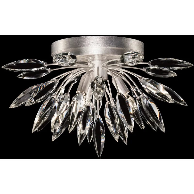 Lily Buds 3 Light 18.5 inch Silver Flush Mount Ceiling Light
