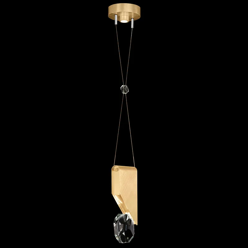 Aria 2 Light 7.25 inch Gold Pendant Ceiling Light in Brushed Gold