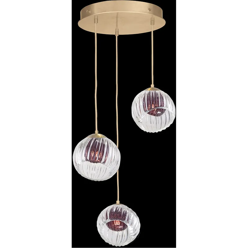 Nest Pendant Ceiling Light in Gold, Amethyst Studio Glass
