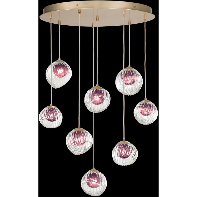 Nest Pendant Ceiling Light in Gold, Amethyst Studio Glass