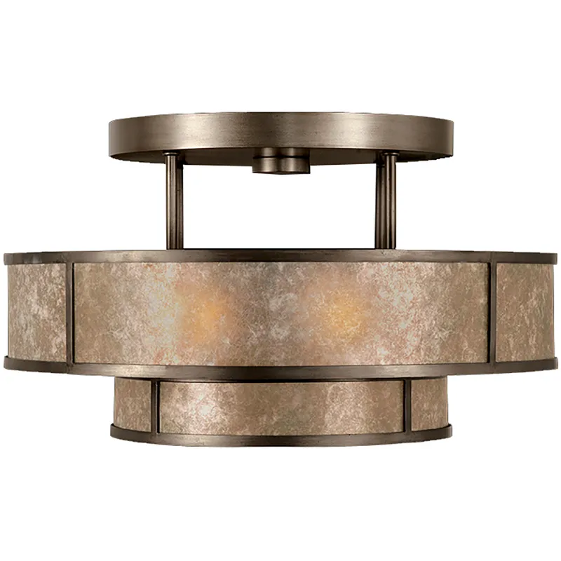 Singapore Moderne 3 Light 24 inch Bronze Semi-Flush Mount Ceiling Light