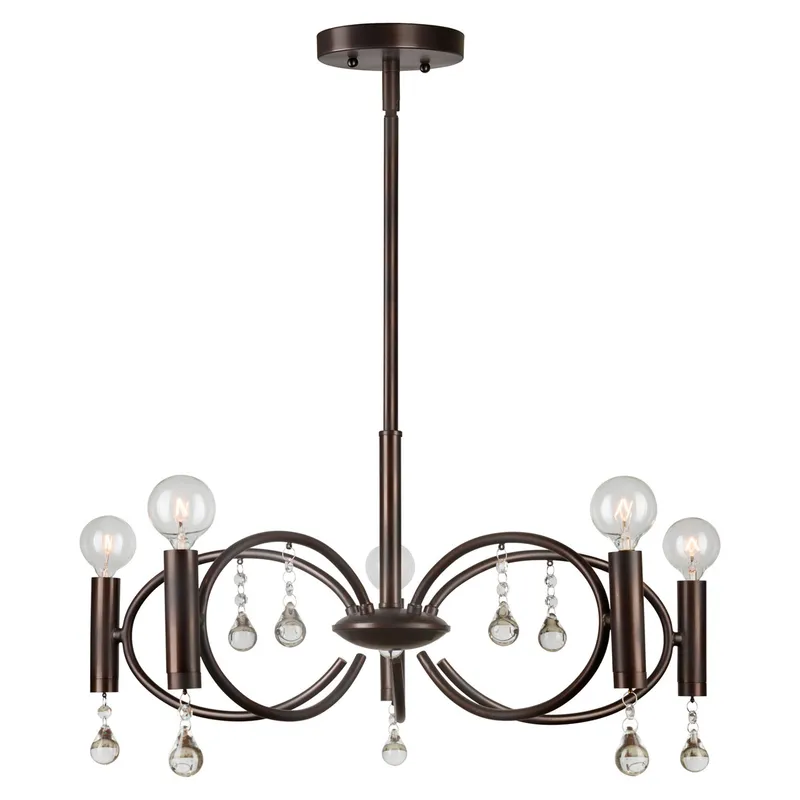 Signature 5 Light 22 inch Antique Bronze Chandelier Ceiling Light