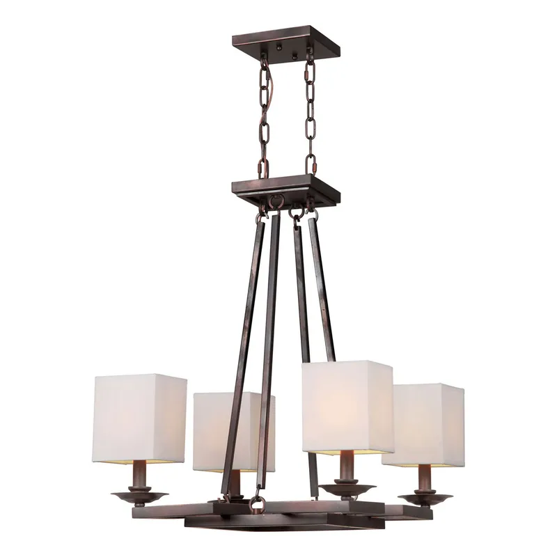 Signature 4 Light 27 inch Antique Bronze Chandelier Ceiling Light