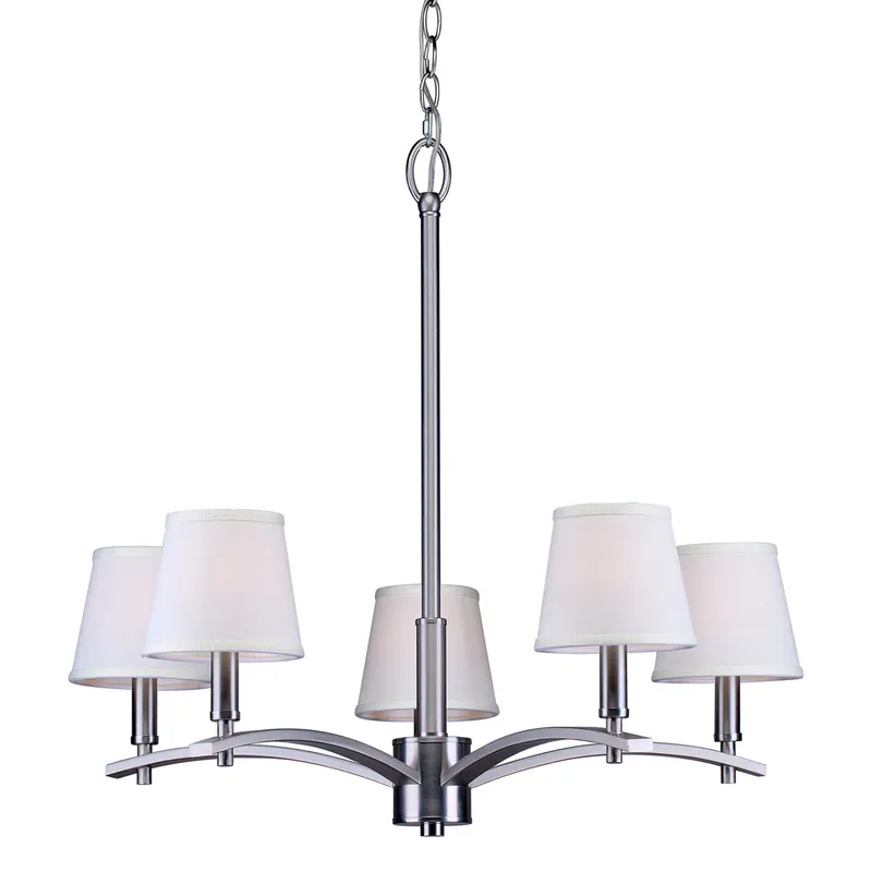 Signature 5 Light 24.75 inch Brushed Nickel Chandelier Ceiling Light