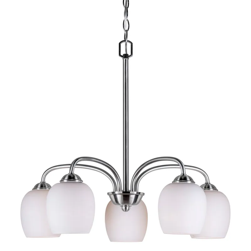 Signature 5 Light 23 inch Brushed Nickel Chandelier Ceiling Light