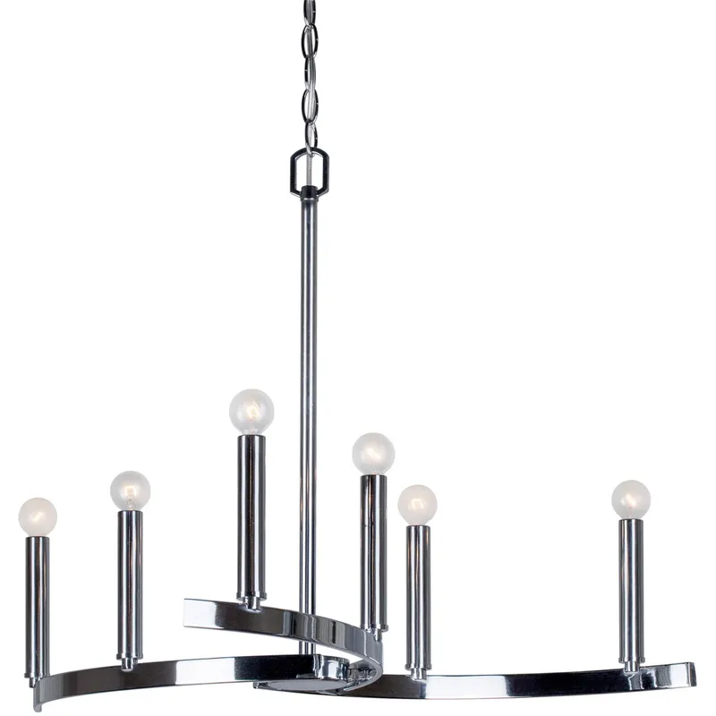 Wyatt 6 Light 27.25 inch Chrome Chandelier Ceiling Light