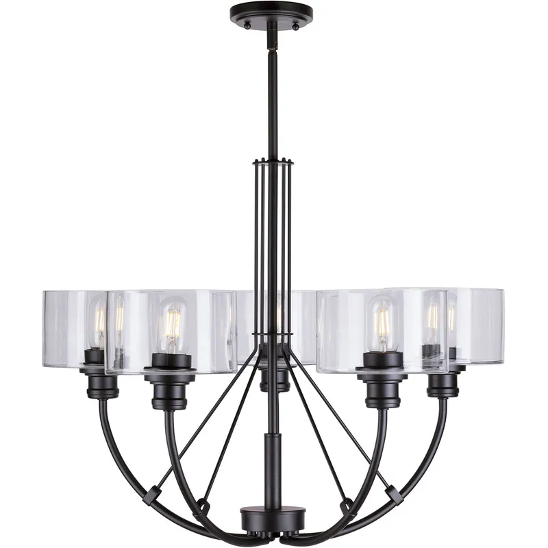Zane 5 Light 27.5 inch Black Chandelier Ceiling Light