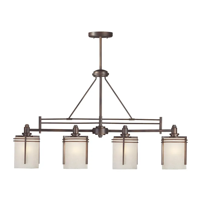 Signature 4 Light 36 inch Antique Bronze Island Pendant Ceiling Light