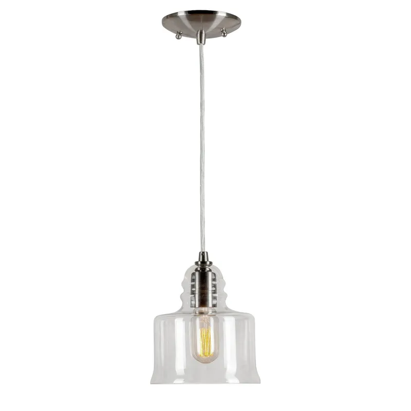 Signature 1 Light 6.75 inch Brushed Nickel Mini Pendant Ceiling Light