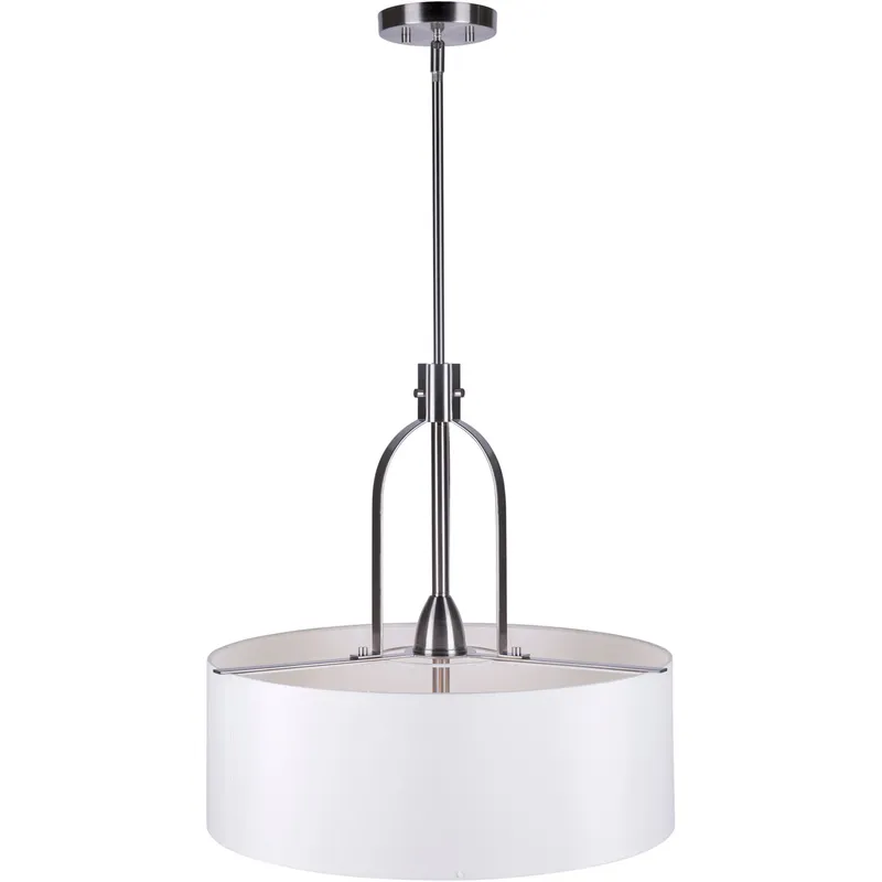 Tama 3 Light 21 inch Brushed Nickel Drum Pendant Ceiling Light